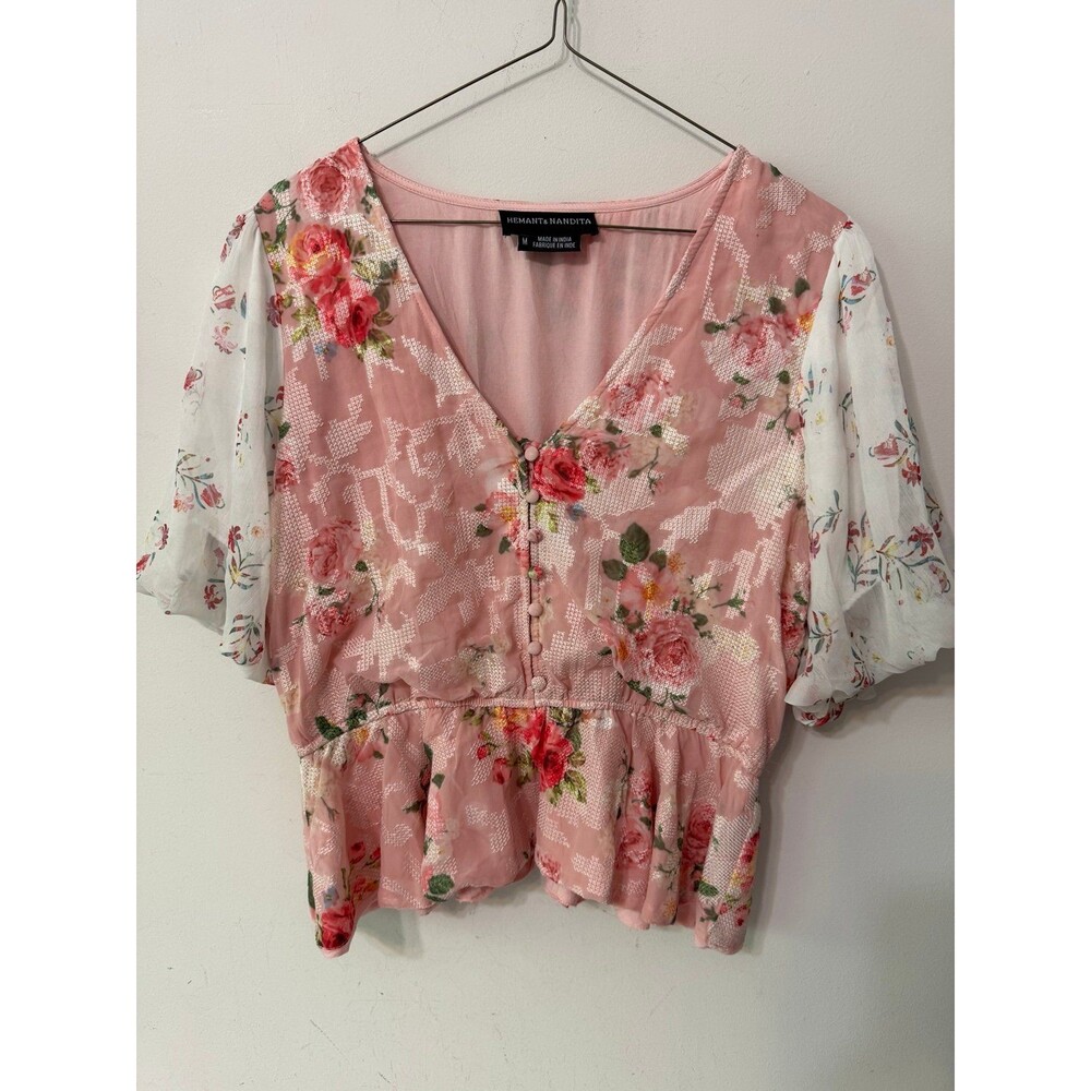 Anthropology Hemant & Nadita Rose Garden  blouse  medium